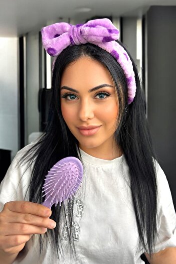 TAKIŞTIR Purple Color Hair Band and Comb Set