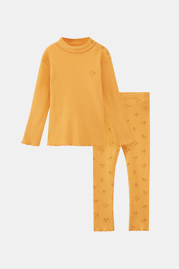 LOVETTI Kadmium Yellow Floral Patterned - Girl's Camisole Set