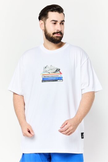 New Balance Men Sportswear Fit Short Sleeves Outdoors T-Shirt, Off White