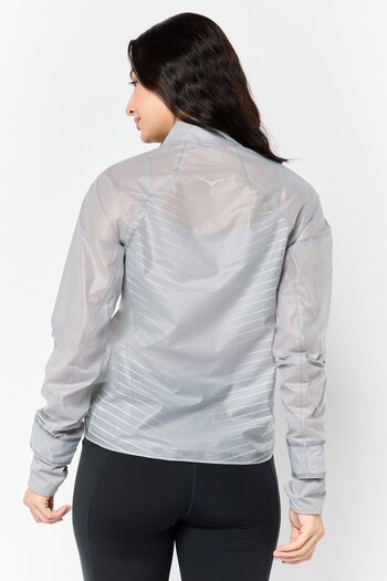 hoka Men Performance Fit Long Sleeve Training Shield Track Jacket, Grey