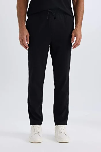 DeFacto Relax Fit Relaxed Cut Straight Leg Crinkle Summer Fabric Trousers C3930Ax25Sp