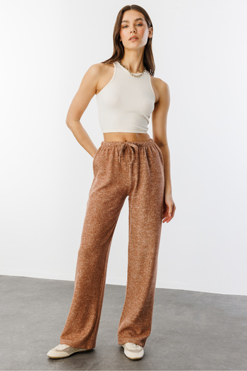 GENIUS STORE Yumoş Bol Örme Kadın Pantolon ÖRME-PANTOLON