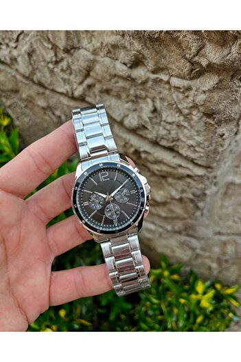ÇENÇEN Erkek Çelik Gümüş Kordon Siyah Kadran Analog Yeni Model Kol Saati
