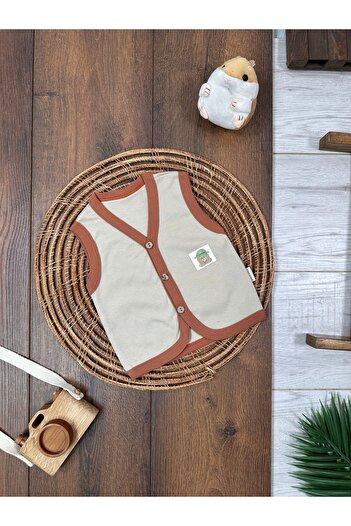 Bolly Baby Baby Vest Camper Teddy Bear Themed Combed Cotton Vest 100% Cotton 0-3-6 Months Buttoned
