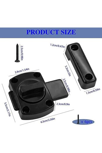 Generic Door Lock Slide Gate Latch Tiny Door Bolt Bathroom Latch Rotate Bolt Gate Latch Door Lock for Cupboa