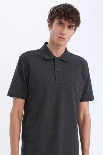 DeFacto 100% Cotton Regular Fit Polo Neck Short Sleeve Basic Plain Pique Fabric T-Shirt C1293Ax25Sp