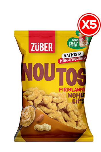 Züber Noutos Chickpea Chips 100% with Peanut Butter 55Gr X 5 Pieces