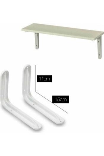 ARON (2 PCS) 5*6 Metal L Foot Wall Shelf Bottom White 15*11cm