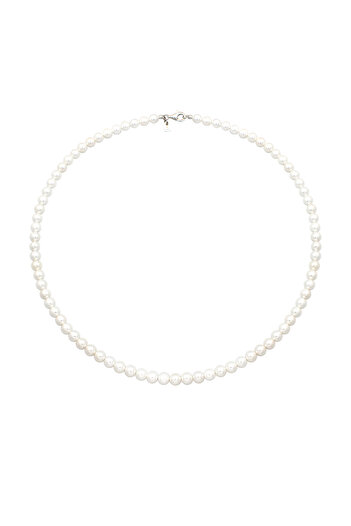 KUZZOI Colier Colier cu perle Bărbați Shell Core Pearls Alb Argint 925 50 cm