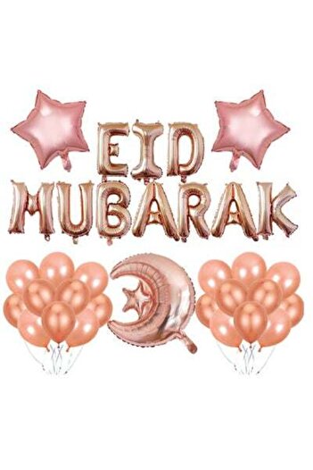 COOYA Eid Balloon Set, Pink, Star Moon Foil Balloons, Suitable for Family Fun Ramadan Party