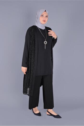 Alvina 40890 Model Silvery Lace Double Tunic