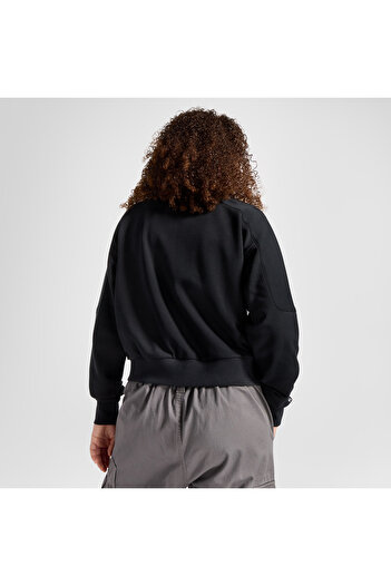 Converse Wordmark Kadın Yarım Fermuarlı Siyah Sweatshirt
