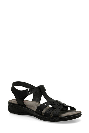 Polaris 158589.Z5Fx Black Women's Flat Sandals