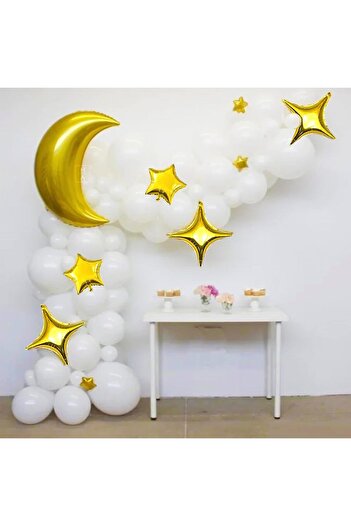 COOYA 53-piece decorative balloon set,unique pattern,suitable for party,birthday or home,white gold