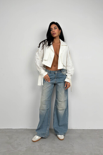 Black Fashion White Crop Trench Coat - Κομψό και άνετο σχέδιο