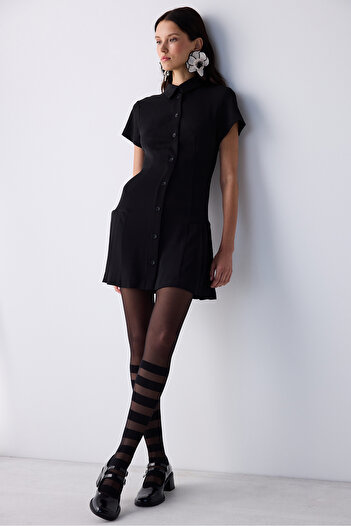 Penti Stripe Black Pantyhose