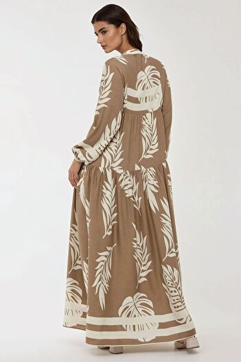 Hiccup Printed Long Sleeve Viscose Maxi Dress