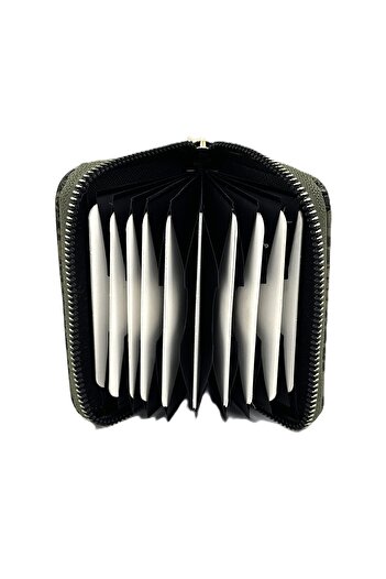 Womancraft Crocodile Leather Zippered Accordion Card Holder