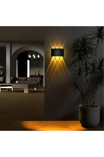 ECONA ekim aydınlatma 3lü ışık süzmeli amber ledli dekoratif modern duvar apliği - bahçe,balkon,teras,oda