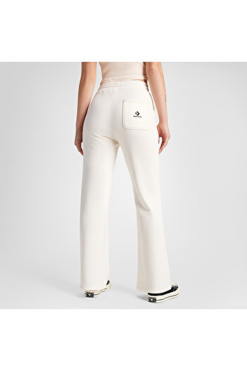 Converse Wide-Leg French Terry Kadın Krem Eşofman Altı