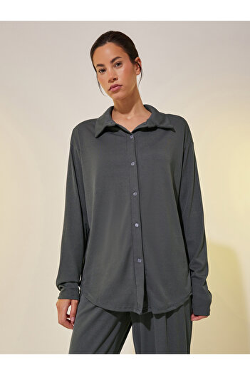 Styli Solid Long Sleeve Shirt and Pants Co-Ords