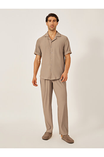 Styli Textured Ribbed Knit Relaxed Fit Shirt and Pants Co-Ords