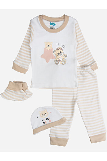 Babies Basic By Styli Pack of 7 - Cotton Bodysuit, Top, Pants, Bib, Socks, Mitten and Cap