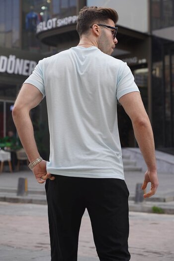 Madmext Μπλε Regular Fit Basic Ανδρικό T-Shirt 6069