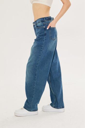Shield Life Tibetan Baggy Buckle Women's Jeans Pants Super High Waist Pants (the Key to Elegance Is Buckle Detail)