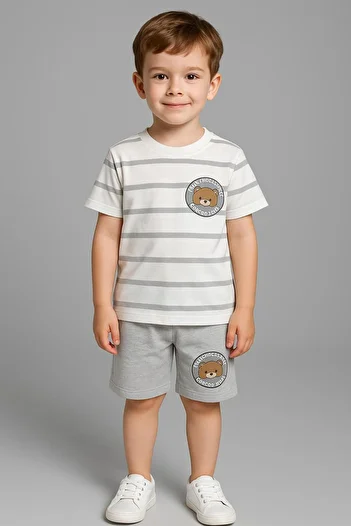 MİLANO KİDS Boy's Summer Suit with Bottom Top Shorts