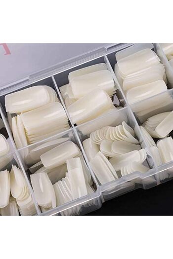 LA PERLA TECH Professional USE Full Cover Acrylic False Nail Tips-Artificial Natural Tips, 500PCS