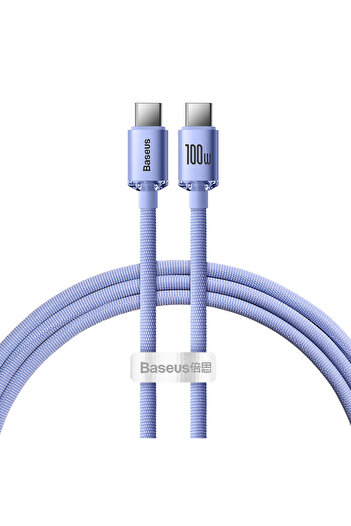 Baseus Crystal Shine Series Fast Charging Data Cable Type-C to Type-C 100W 1.2m - Purple