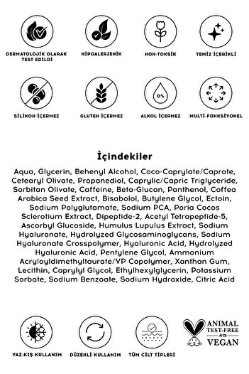 Cream Co. Göz Çevresi Kırışıklık Karşıtı Nemlendirici Aydınlatıcı Göz Kremi | Peptit C Vitamini Kafein