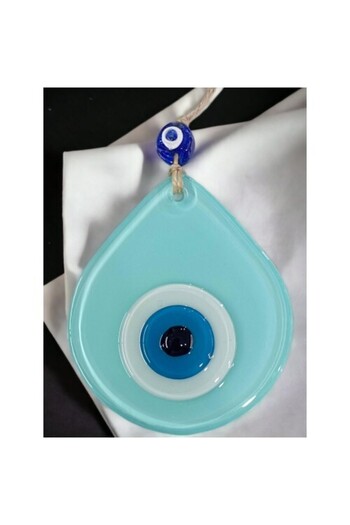 sesengo Medium Size Turquoise Drop Pattern Evil Eye Beaded Wall Decor Glass Wall Ornament