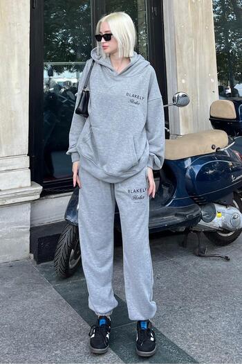 Madmext Hooded Back Printed Grimelange Women's Tracksuit Set - Mg2187
