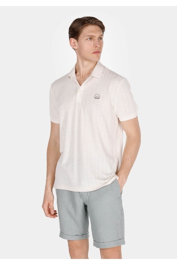 Colin's Regular Fit Polo Neck Plain Men's Beige Short Sleeve T-Shirt