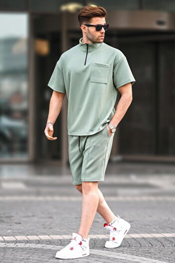 Madmext Ανδρικό σορτς Mint Green με φερμουάρ 5947