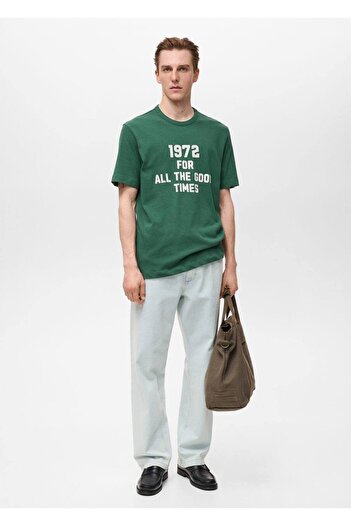 MANGO Man 100% Cotton Embroidered T-Shirt