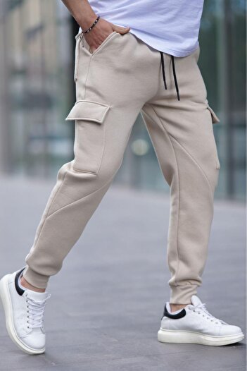 Madmext Ανδρικό Φούτερ Cargo Pocket Beige 6526