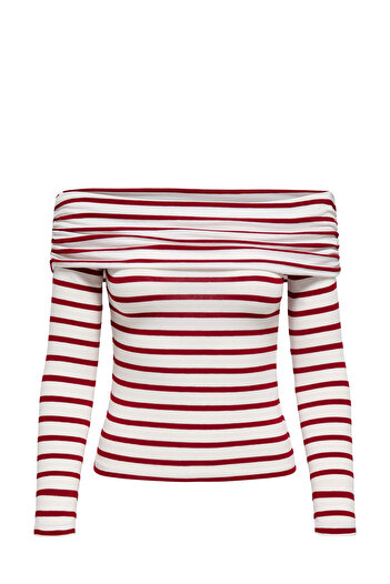 ONLY Onlglamour L/S Off Should Red Women's Long Sleeve T-Shirt