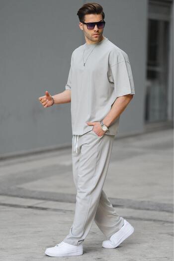 Madmext Painted Gray Men's Tracksuit Set 5938