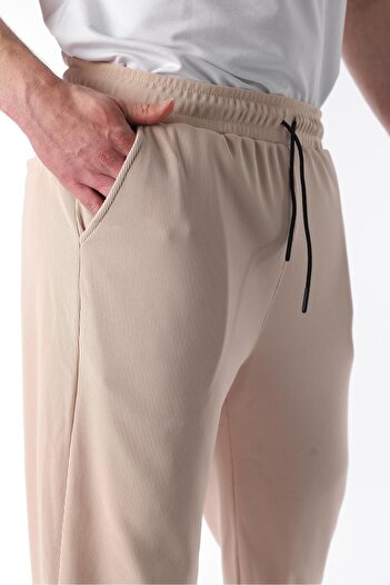 Madmext Beige Loose Trousers - Adjustable Waist Pocket, Model 6545