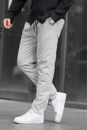Madmext Gray Straight Leg Men's Trousers 6531