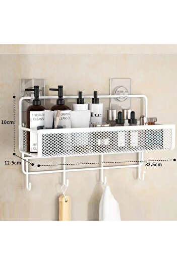 Choice B-White Portable Hanging Wall-mounted Storage Rack No-drilling Bathroom Onion Garlic Seasoning Organ