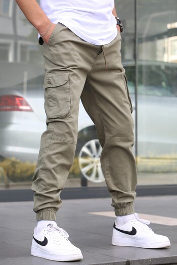 Madmext Khaki Slim Fit Jogger Trousers 5740