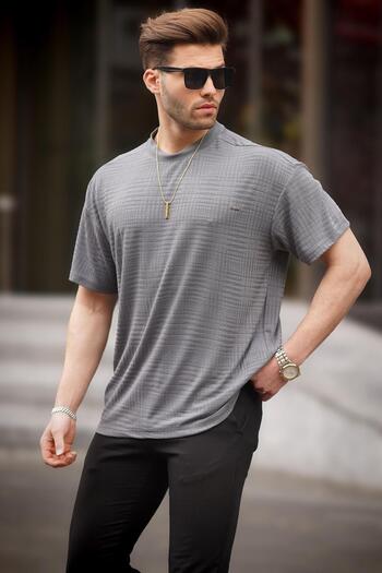Madmext Ανδρικό T-shirt Smoked Oversize Crew Neck 6191