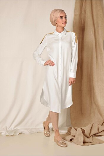 Alvina Sequined Shoulder Detailed Tunic 4348