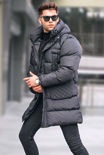 Madmext Black Pocket Detailed Puffer Jacket 5745