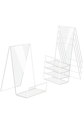 Generic 5-pack Clear Acrylic Book Stands - Transparent Display Holders For Books, Albums & Notebooks
