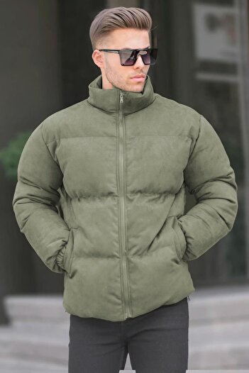 Madmext Khaki Nubuck Men's Puffer Coat 6802